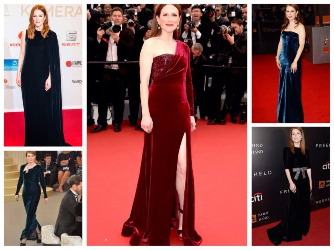 Джулианна Мур бархатные платья