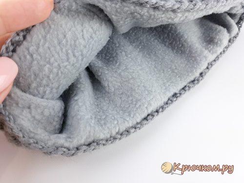 Подклад для вязаной шапки